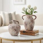 Ceramic Vases Set of 2, Flower Vase Bud Vases Small Vase for Pampas Grass Home D... - Image 8