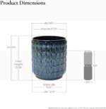 LuxenHome 14" Tall Ceramic Planter Pot for Indoor Outdoor Plants with Geometric ... - Image 3