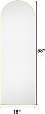 Arched Mirror - Full Length, Standing or Wall Mounted, 58"18", Aluminum Frame - ... - Image 3
