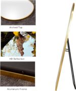 Arched Mirror - Full Length, Standing or Wall Mounted, 58"18", Aluminum Frame - ... - Image 4