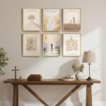 Framed Christian Wall Art Set of 6, Neutral Bible Verse Prints with Jesus Script... - Image 6