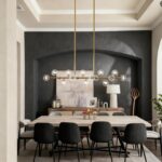 Gold Linear Rectangle Chandelier Modern Chandelier Glass Pendant Light Fixture A... - Image 5