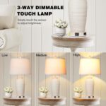 CINSARY 24.3" Farmhouse Jar Table Lamps Set of 2, 3 Way Touch Control Rustic Bed... - Image 4