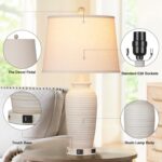 CINSARY 24.3" Farmhouse Jar Table Lamps Set of 2, 3 Way Touch Control Rustic Bed... - Image 7