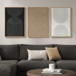 3D Textured Framed Boho Neutral Abstract Wall Art for Bedroom Decor, 3 Piece Mod... - Image 3