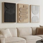 3D Textured Framed Boho Neutral Abstract Wall Art for Bedroom Decor, 3 Piece Mod... - Image 5