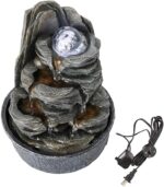 Rockery Indoor Water Fountain, Zen Meditation Tabletop Fountain with LED Lights ... - Image 5