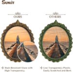 Sunlit Vintage Picture Frame 8x10 Inch, Oval Antique Photo Frames with Glass Fro... - Image 4