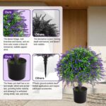 2 Pcs Artificial Lavender Topiary Ball Trees Potted Plants, UV Resistant Fake La... - Image 4