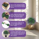 2 Pcs Artificial Lavender Topiary Ball Trees Potted Plants, UV Resistant Fake La... - Image 5