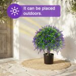 2 Pcs Artificial Lavender Topiary Ball Trees Potted Plants, UV Resistant Fake La... - Image 9