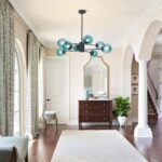 KCO Lighting Modern 8-Lights Blue Glass Sputnik Chandelier Mid-Century Matte Bla... - Image 9