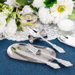 Liacere 350PCS Silver Plastic Plates-Disposable White and Silver Plates 50guest ... - Image 8