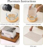 BACKTOEDEN Placemats Set of 8 Heat Resistant Washable Wipeable Placemat Woven No... - Image 5