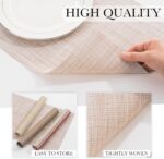 BACKTOEDEN Placemats Set of 8 Heat Resistant Washable Wipeable Placemat Woven No... - Image 8