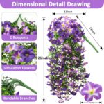 2 Pcs Artificial Hanging Flowers for Outdoors, UV Resistant Fake Hanging Flowers... - Image 3