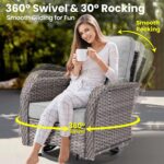ovios 10 Pieces Patio Furniture Set, Outdoor Wicker Sofa Couch with Rocking Swiv... - Image 3