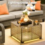 ovios 10 Pieces Patio Furniture Set, Outdoor Wicker Sofa Couch with Rocking Swiv... - Image 4