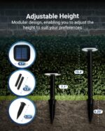 Sunco 6 Pack 2W LED Square Solar Pathway Walkway Driveway Backyard Patio Garden ... - Image 5