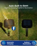 Sunco 6 Pack 2W LED Square Solar Pathway Walkway Driveway Backyard Patio Garden ... - Image 7