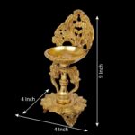 ARTVARKO Brass Double Peacock Designer Diya Showpiece Oil Lamp Deepak with Wick ... - Image 6