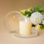 kanpura 3.5 Inch Glass Pillar Candle Holder Set Set of 2 Gear Round Candle Plate... - Image 4