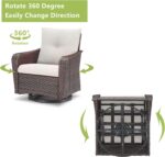 Rilyson Luxury Outdoor Patio Swivel Rocker Chairs Set of 3, Wicker Rattan 3 Piec... - Image 3