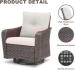 Rilyson Luxury Outdoor Patio Swivel Rocker Chairs Set of 3, Wicker Rattan 3 Piec... - Image 5