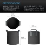 AC Infinity Heavy Duty Fabric Pots, 3 Gallon Aeration Reusable Grow Bags 5-Pack ... - Image 7
