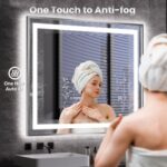Amorho 77"X36" LED Bathroom Mirror, Brushed Nickel Framed Mirror with Front Ligh... - Image 6