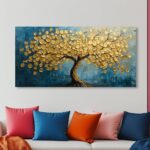 Modern Art Golden Lucky Tree Money Tree Canvas Wall Art Gold Tree of Life Painti... - Image 7