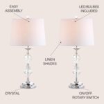 JONATHAN Y 27.5" Clear Crystal Table Lamp Set of 2 for Living Room Bedroom, Glam... - Image 4