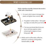 Hanobe Decorative Serving Tray Black: Imitation Marble Coffee Table Tray Decor w... - Image 5