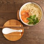 WHJY White Ceramic Bowl with Lid, Spoon, Chopsticks for Soup, Rice, Noodles. Jap... - Image 4