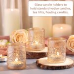 15Pcs Glass Votive Candle Holders, Gold Tea Light Candle Holders Vintage Fall Te... - Image 8