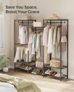 SONGMICS Portable Wardrobe Closet Heavy Duty Clothes Rack, Freestanding Closet O... - Image 4