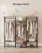 SONGMICS Portable Wardrobe Closet Heavy Duty Clothes Rack, Freestanding Closet O... - Image 5