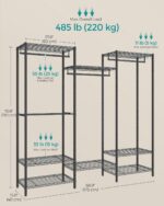 SONGMICS Portable Wardrobe Closet Heavy Duty Clothes Rack, Freestanding Closet O... - Image 6