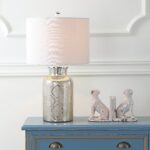 JONATHAN Y 24.5" Mercury Silver Trellis Glass Table Lamp for Living Room, White ... - Image 3