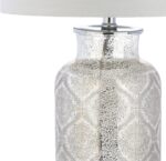 JONATHAN Y 24.5" Mercury Silver Trellis Glass Table Lamp for Living Room, White ... - Image 6