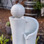XBrand 41" Modern Sphere Curve Cascading Fountain, Resin - Image 4