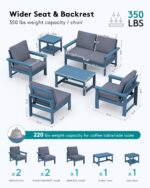 SERWALL HDPE Patio Furniture Set, 7-piece Outdoor Sectional Sofa Set, All Weathe... - Image 3