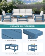 SERWALL HDPE Patio Furniture Set, 7-piece Outdoor Sectional Sofa Set, All Weathe... - Image 6