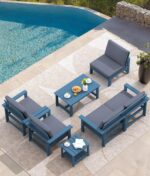 SERWALL HDPE Patio Furniture Set, 7-piece Outdoor Sectional Sofa Set, All Weathe... - Image 8