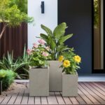 Kante 18.5",15.7",12.6" H Tall Rectangular Concrete Planters Set of 3, Outdoor I... - Image 4