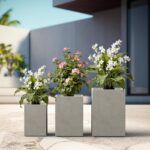 Kante 18.5",15.7",12.6" H Tall Rectangular Concrete Planters Set of 3, Outdoor I... - Image 5