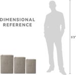 Kante 18.5",15.7",12.6" H Tall Rectangular Concrete Planters Set of 3, Outdoor I... - Image 7