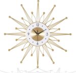 Lafocuse Silent 23 Inch Metal Large Gold Wall Clock for Home Decor, Mid Century ... - Image 6