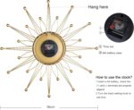 Lafocuse Silent 23 Inch Metal Large Gold Wall Clock for Home Decor, Mid Century ... - Image 9