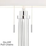 Possini Euro Design Cadence Modern Art Deco Style Column Table Lamp 30" Tall Chr... - Image 6